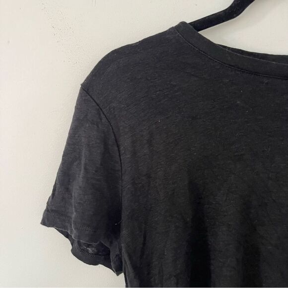 J.Crew Black Linen Knit Goods Crewneck Short Sleeve T-Shirt - Picture 7 of 7